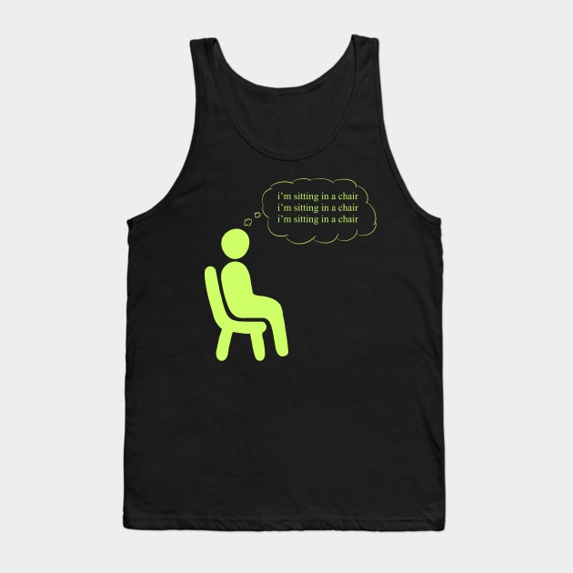 Portrait of a Neurotypical Sitting in a Chair Tank Top by Valley of Oh